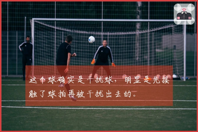 这个球确实是干扰球，明显是先接触了球拍再被干扰出去的。